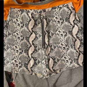 Snake Print Shorts with Silver Detail